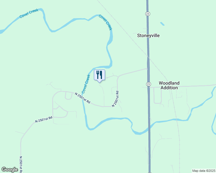map of restaurants, bars, coffee shops, grocery stores, and more near 2531 East 1669th Road in Ottawa