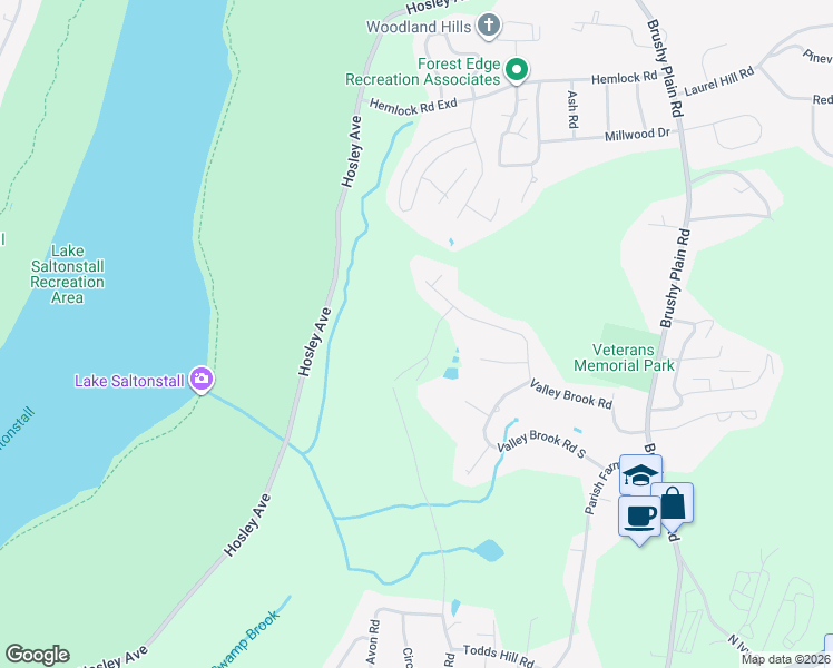 map of restaurants, bars, coffee shops, grocery stores, and more near 175 Cherry Hill Road in Branford