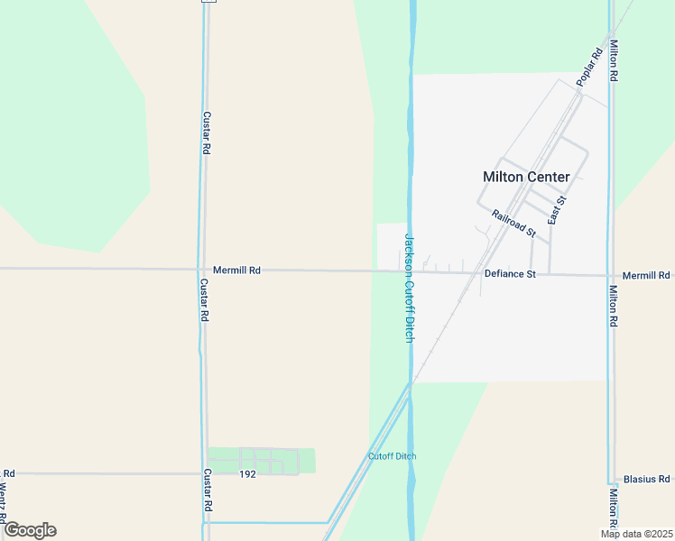 map of restaurants, bars, coffee shops, grocery stores, and more near 22550 Mermill Road in Custar