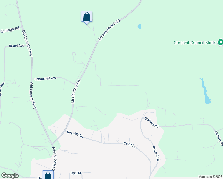 map of restaurants, bars, coffee shops, grocery stores, and more near 18843 Evergreen Lane in Council Bluffs