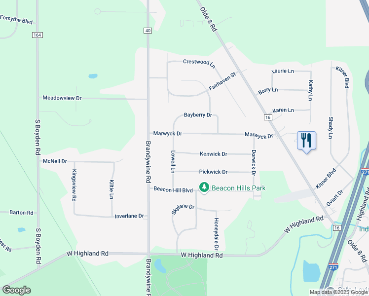 map of restaurants, bars, coffee shops, grocery stores, and more near 235 Kenwick Drive in Northfield