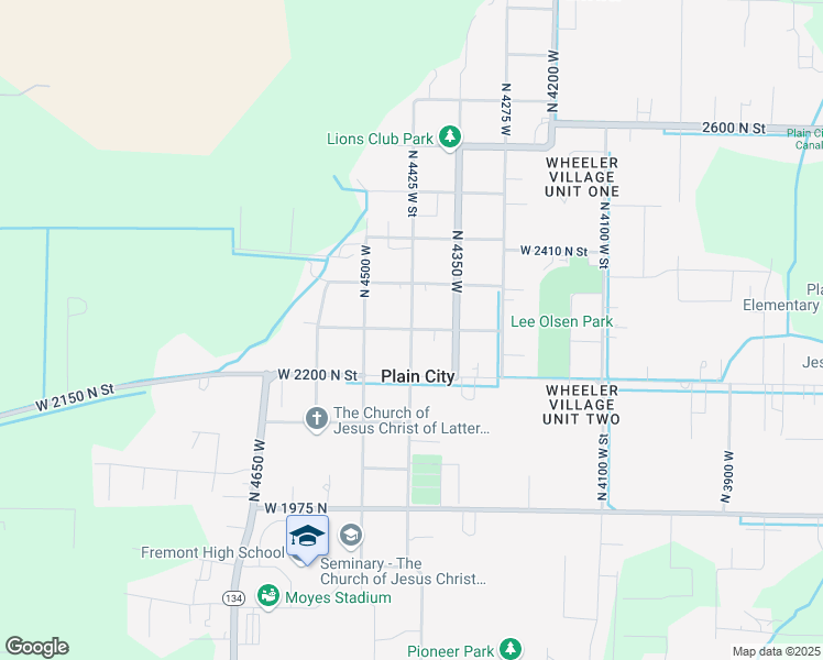 map of restaurants, bars, coffee shops, grocery stores, and more near 4427 West 2275 North Street in Plain City
