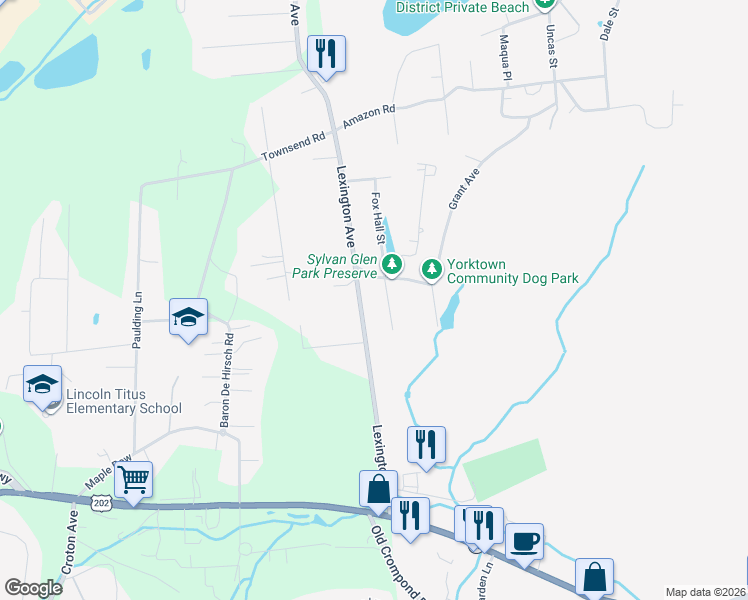 map of restaurants, bars, coffee shops, grocery stores, and more near 2888 Lexington Avenue in Mohegan Lake