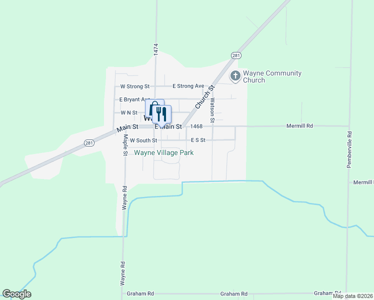 map of restaurants, bars, coffee shops, grocery stores, and more near 130 Hutchins Street in Wayne