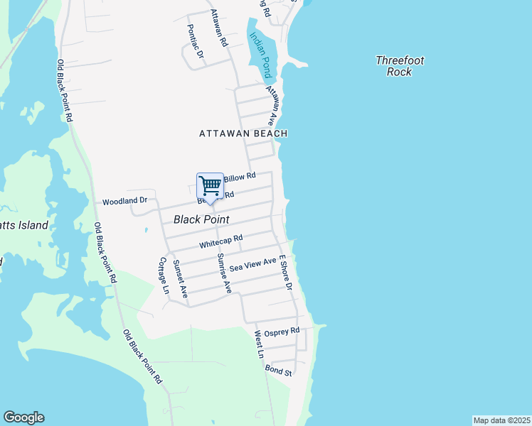 map of restaurants, bars, coffee shops, grocery stores, and more near 5 Indianola Rd in East Lyme