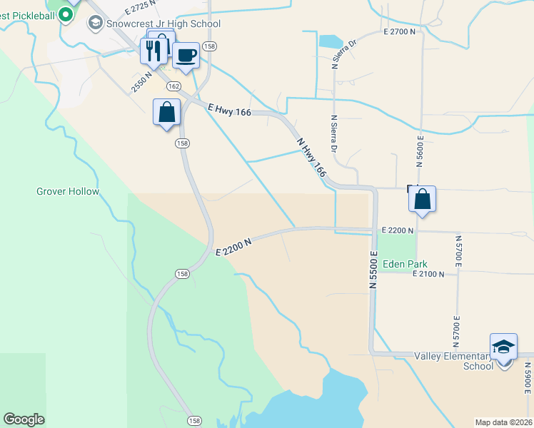 map of restaurants, bars, coffee shops, grocery stores, and more near 5350 North Highway 162 in Eden