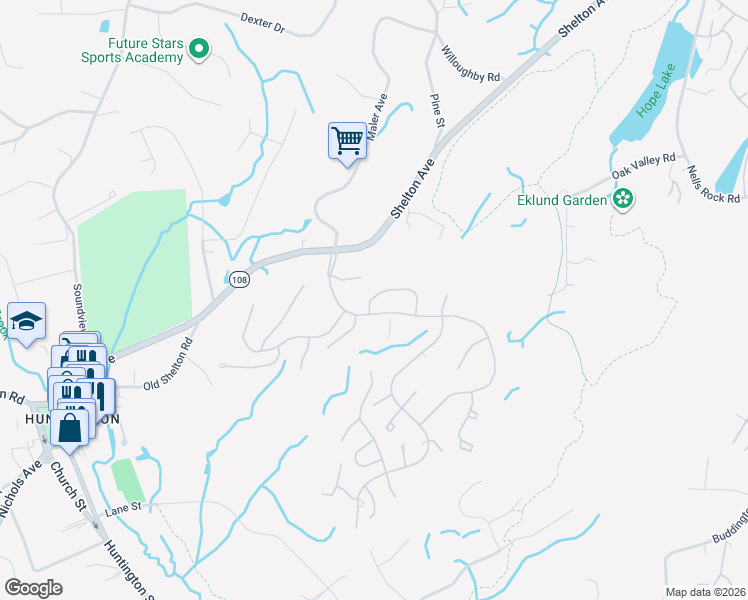 map of restaurants, bars, coffee shops, grocery stores, and more near 223 Deer Run in Shelton