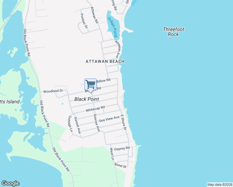 map of restaurants, bars, coffee shops, grocery stores, and more near 19 East Shore Drive in East Lyme