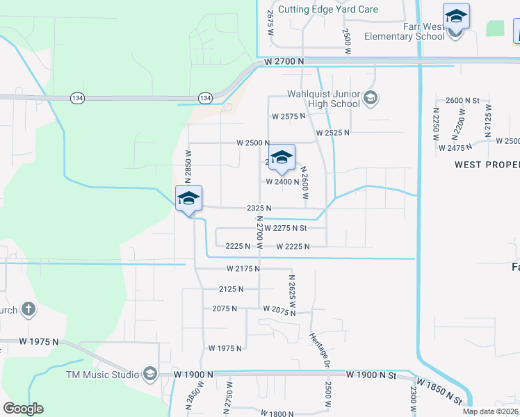 map of restaurants, bars, coffee shops, grocery stores, and more near 2357 North 2700 West in Farr West