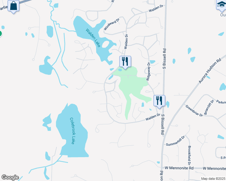 map of restaurants, bars, coffee shops, grocery stores, and more near 666 Fairington Drive in Aurora