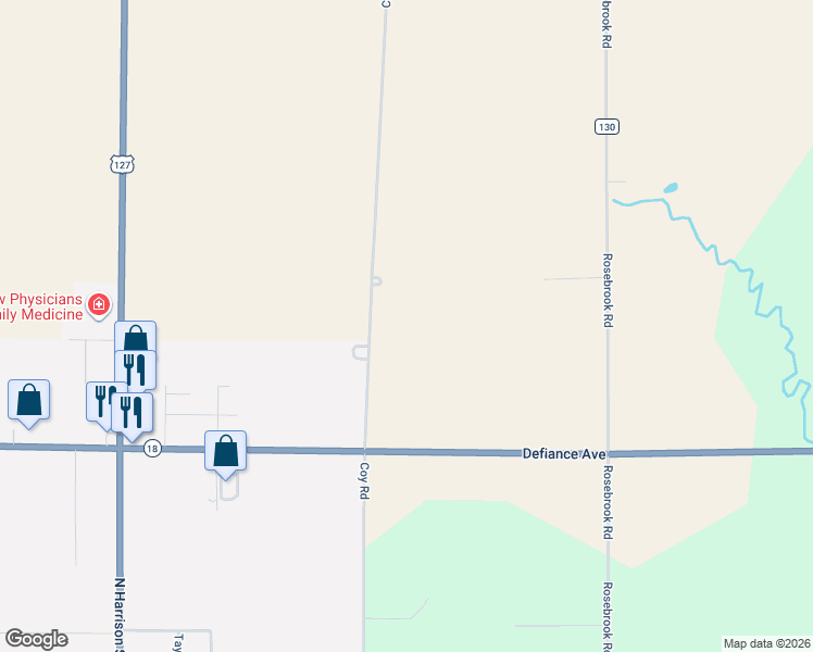 map of restaurants, bars, coffee shops, grocery stores, and more near 9739 Coy Road in Sherwood