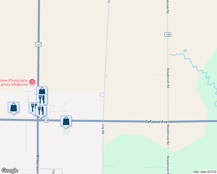 map of restaurants, bars, coffee shops, grocery stores, and more near 9739 Coy Road in Sherwood