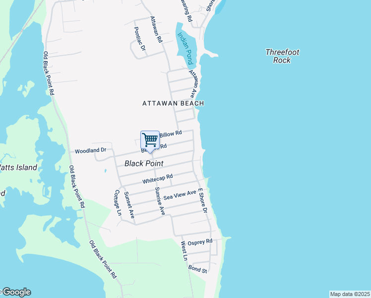 map of restaurants, bars, coffee shops, grocery stores, and more near 5 Indianola Road in East Lyme