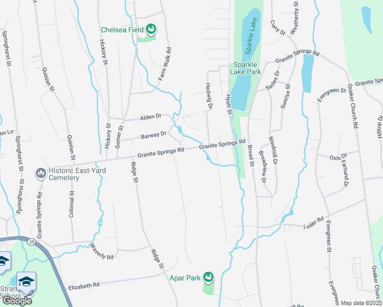 map of restaurants, bars, coffee shops, grocery stores, and more near 419 Granite Springs Road in Yorktown Heights