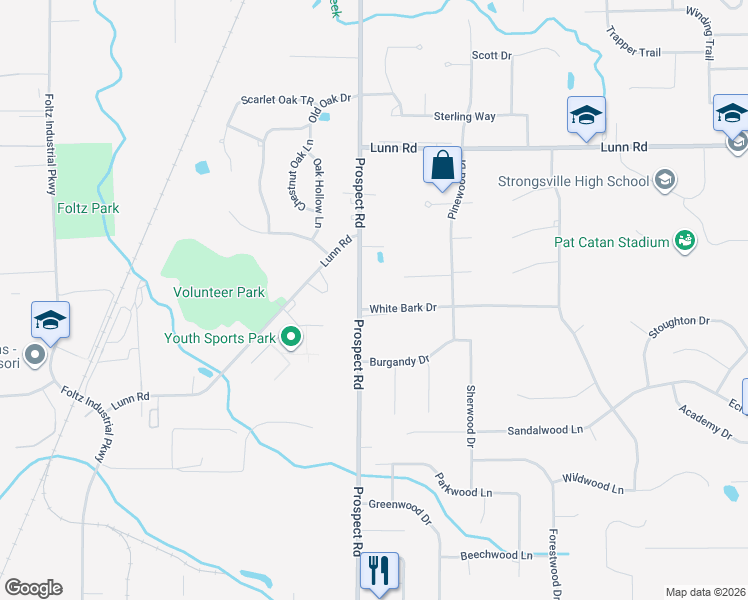 map of restaurants, bars, coffee shops, grocery stores, and more near 15825 State Route 237 in Strongsville