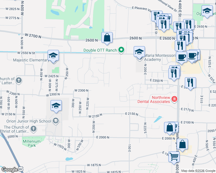 map of restaurants, bars, coffee shops, grocery stores, and more near 2414 Charleston Avenue in Harrisville