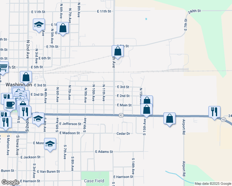 map of restaurants, bars, coffee shops, grocery stores, and more near in Washington