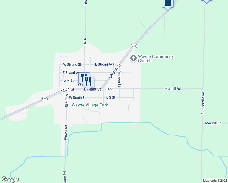 map of restaurants, bars, coffee shops, grocery stores, and more near 220-298 E Main St in Wayne