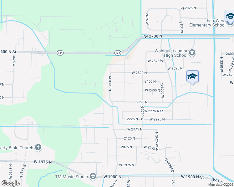 map of restaurants, bars, coffee shops, grocery stores, and more near 2836 2450 North in Plain City