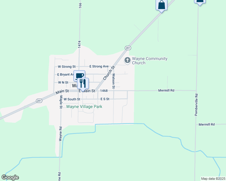 map of restaurants, bars, coffee shops, grocery stores, and more near 298 E Main St in Wayne
