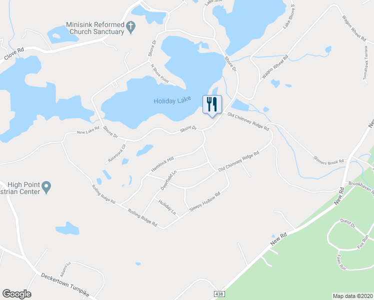 map of restaurants, bars, coffee shops, grocery stores, and more near 108 Hemlock Hill in Montague Township