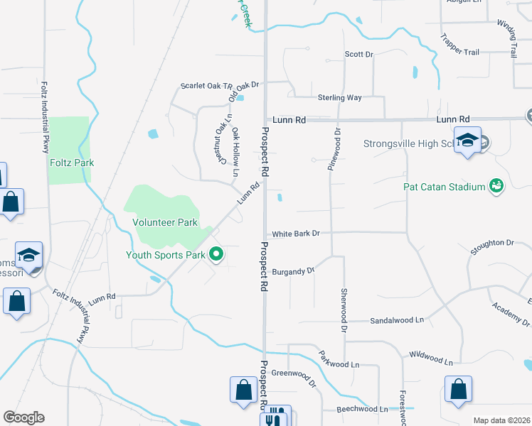 map of restaurants, bars, coffee shops, grocery stores, and more near 15825 State Route 237 in Strongsville