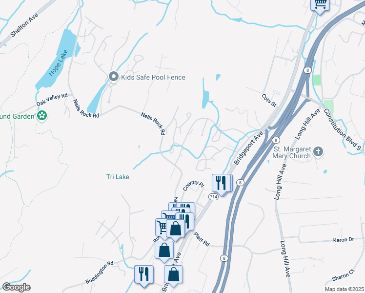 map of restaurants, bars, coffee shops, grocery stores, and more near 231 Sunwood Drive in Shelton