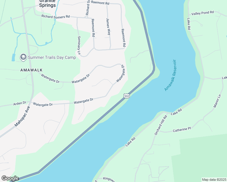 map of restaurants, bars, coffee shops, grocery stores, and more near 38 Watergate Drive in Amawalk