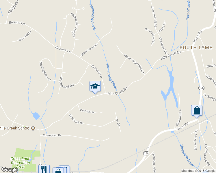 map of restaurants, bars, coffee shops, grocery stores, and more near 70 Browns Lane in Old Lyme