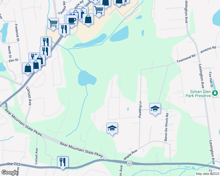 map of restaurants, bars, coffee shops, grocery stores, and more near 50 McGregor Lane in Crompond