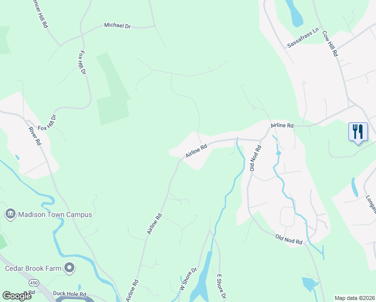 map of restaurants, bars, coffee shops, grocery stores, and more near 98 Airline Road in Clinton