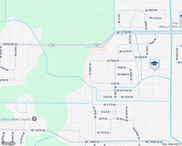 map of restaurants, bars, coffee shops, grocery stores, and more near 2836 2450 North in Plain City