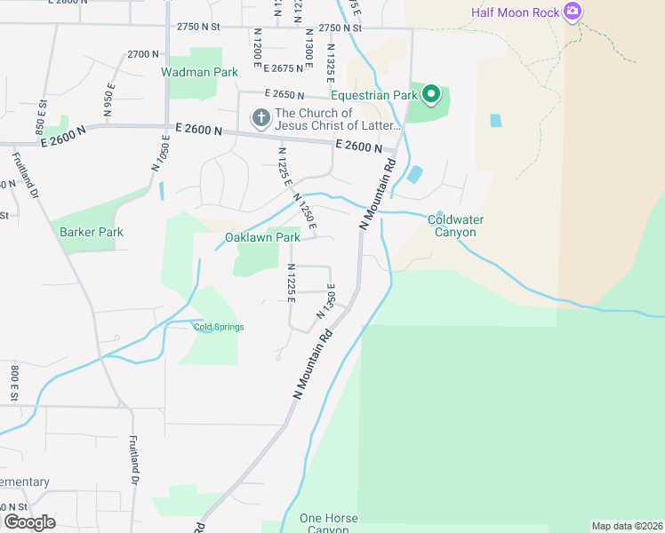 map of restaurants, bars, coffee shops, grocery stores, and more near 2384 North 1350 East in Ogden