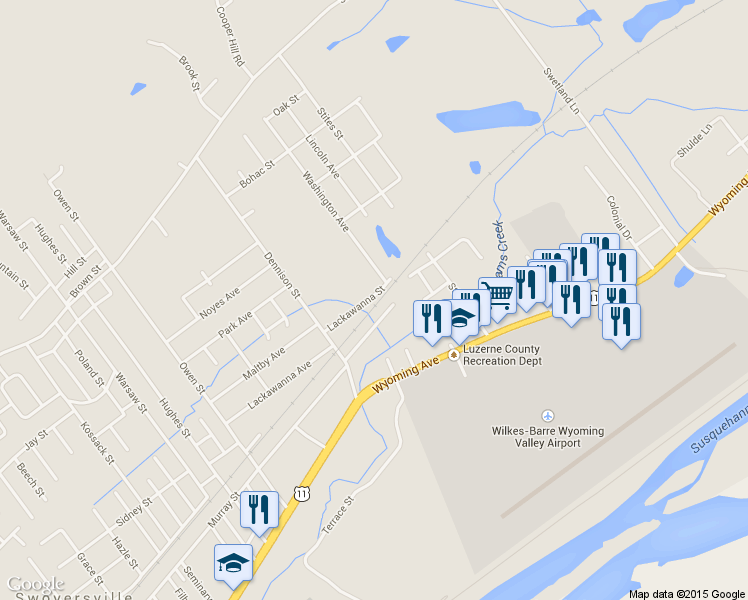 map of restaurants, bars, coffee shops, grocery stores, and more near 83 Dennison Street in Kingston