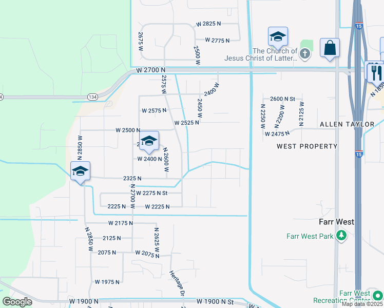 map of restaurants, bars, coffee shops, grocery stores, and more near 2487 2425 N in Farr West