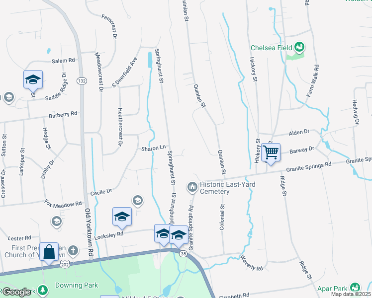 map of restaurants, bars, coffee shops, grocery stores, and more near 526 Seth Lane in Yorktown Heights