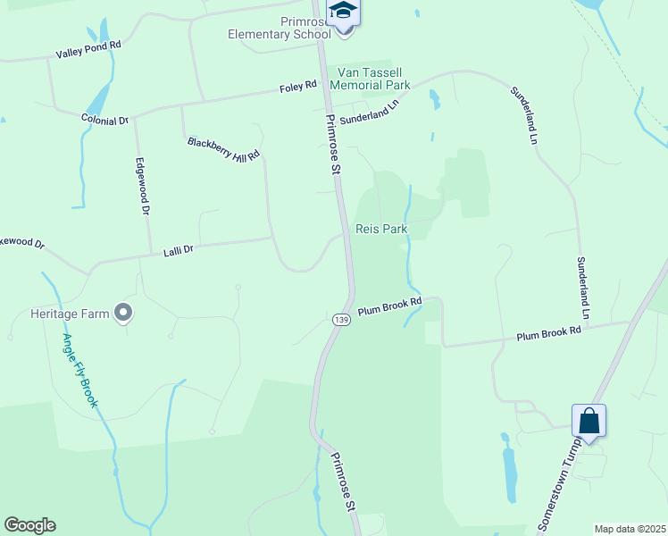 map of restaurants, bars, coffee shops, grocery stores, and more near 77 New York 139 in Katonah
