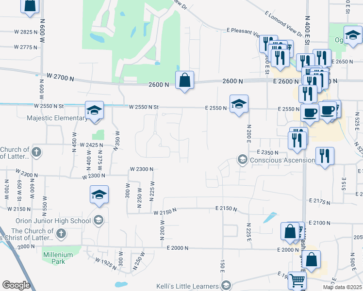 map of restaurants, bars, coffee shops, grocery stores, and more near 2434 Charleston Avenue in Harrisville