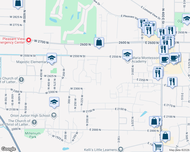 map of restaurants, bars, coffee shops, grocery stores, and more near 2437 Charleston Avenue in Harrisville