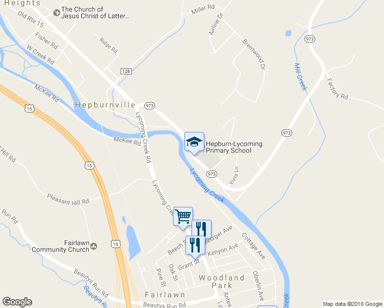 map of restaurants, bars, coffee shops, grocery stores, and more near 355 Rte 973 in Cogan Station
