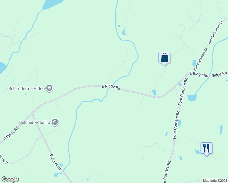 map of restaurants, bars, coffee shops, grocery stores, and more near 124 East Ridge Road in Warwick