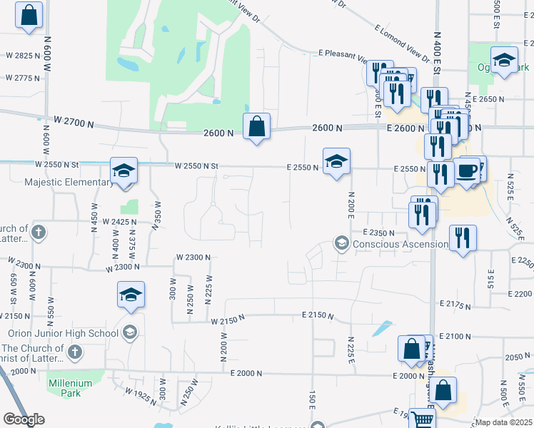 map of restaurants, bars, coffee shops, grocery stores, and more near 2452 Wellington Drive in Harrisville