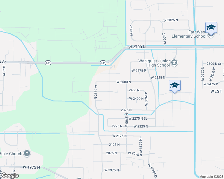 map of restaurants, bars, coffee shops, grocery stores, and more near 2460 North 2825 West in MS CITY