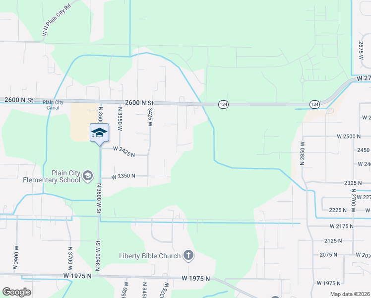 map of restaurants, bars, coffee shops, grocery stores, and more near 3317 West 2450 North in Plain City