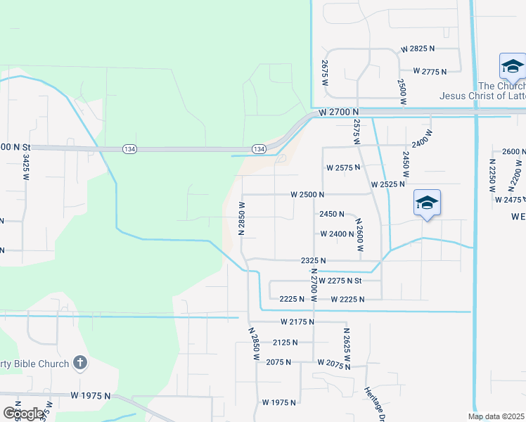 map of restaurants, bars, coffee shops, grocery stores, and more near 2836 2450 North in Plain City