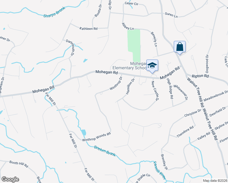 map of restaurants, bars, coffee shops, grocery stores, and more near 15 Winthrop Drive in Shelton