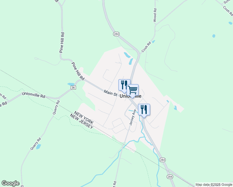 map of restaurants, bars, coffee shops, grocery stores, and more near 5 Railroad Avenue in Unionville