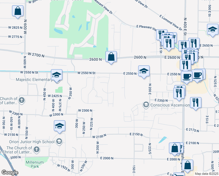 map of restaurants, bars, coffee shops, grocery stores, and more near 2476 Charleston Avenue in Ogden