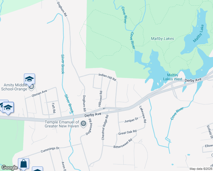 map of restaurants, bars, coffee shops, grocery stores, and more near 846 Beechwood Road in Orange