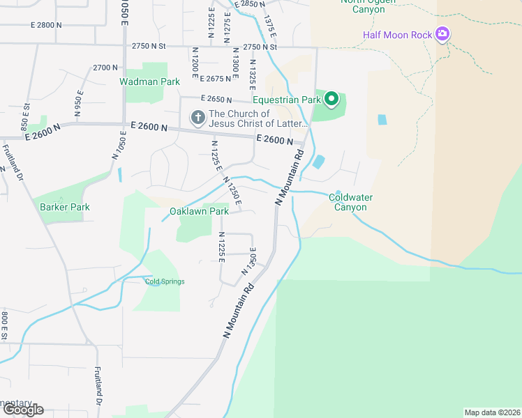 map of restaurants, bars, coffee shops, grocery stores, and more near 1348 East 2450 North in North Ogden